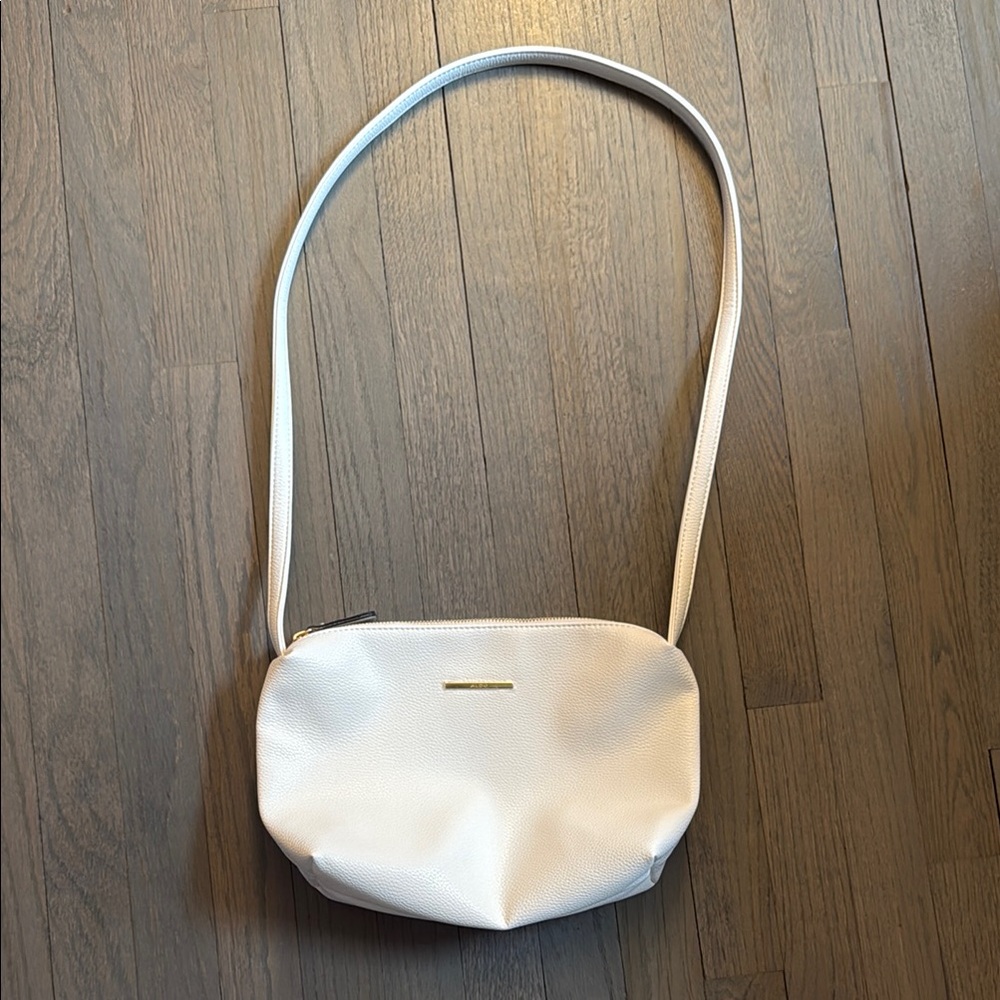 White Bag with Textured Faux Leather Finish